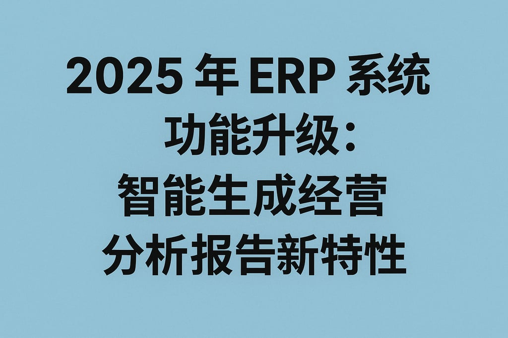 2025 年 ERP 系统功能升级：智能生成经营分析报告新特性